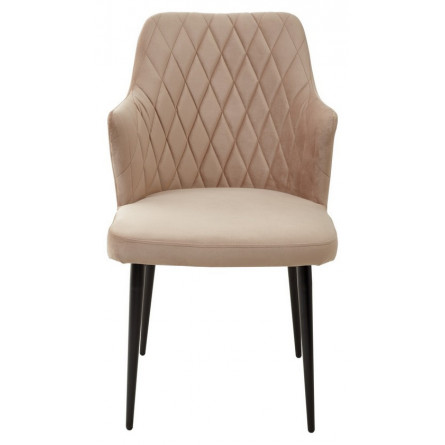 Стул HERMAN БЕЖЕВЫЙ 5, велюр / черный каркас М-City