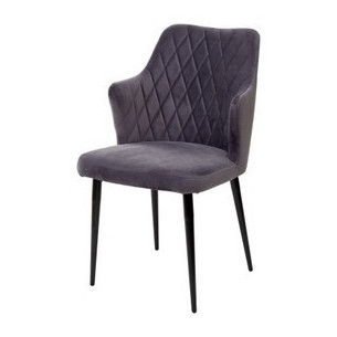 Стул HERMAN СЕРЫЙ 27, велюр / черный каркас М-City