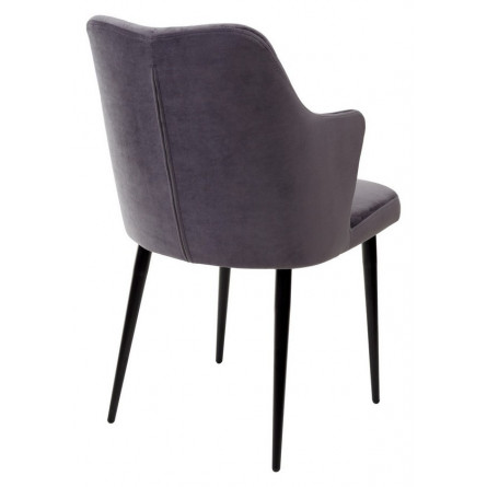 Стул HERMAN СЕРЫЙ 27, велюр / черный каркас М-City