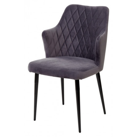 Стул HERMAN СЕРЫЙ 27, велюр / черный каркас М-City