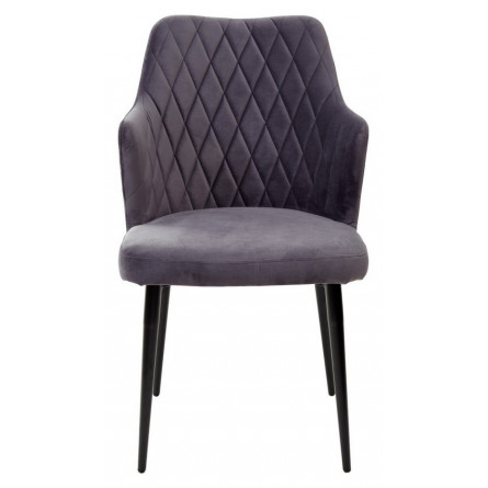 Стул HERMAN СЕРЫЙ 27, велюр / черный каркас М-City