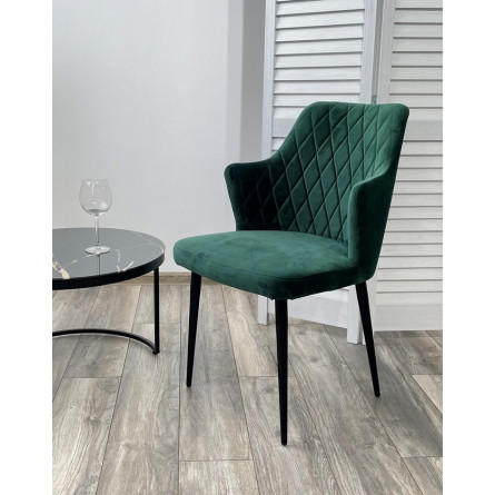 Стул HERMAN ЗЕЛЕНЫЙ 19, велюр / черный каркас М-City