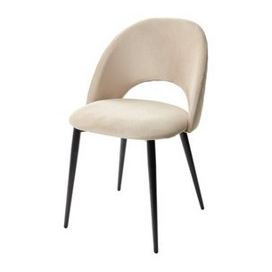 Стул MAX бежевый 5, велюр / черный каркас М-City