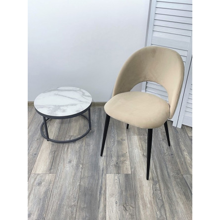 Стул MAX бежевый 5, велюр / черный каркас М-City