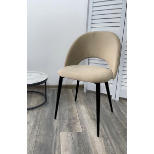 Стул MAX бежевый 5, велюр / черный каркас М-City