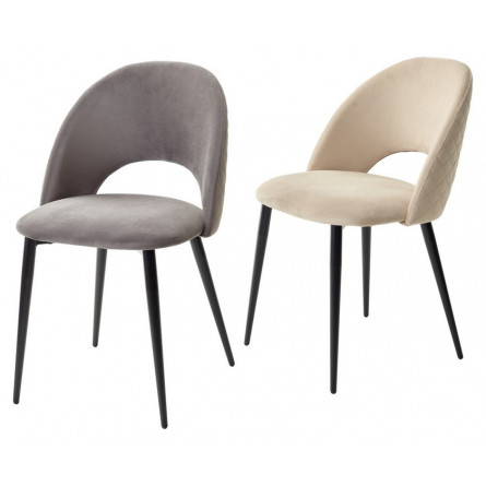 Стул MAX бежевый 5, велюр / черный каркас М-City