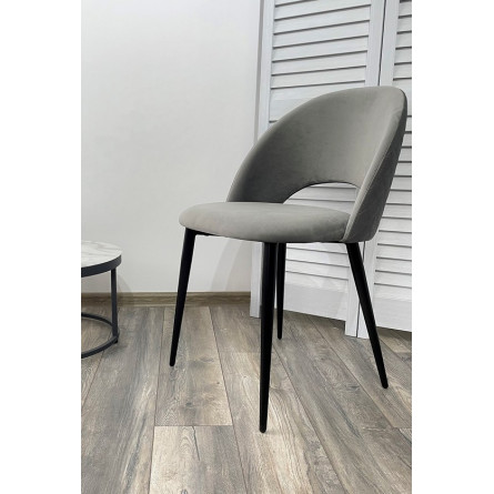 Стул MAX светло-серый 26, велюр / черный каркас М-City