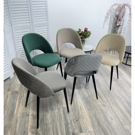 Стул MAX светло-серый 26, велюр / черный каркас М-City