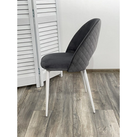 Стул MAX серый 27, велюр / белый каркас М-City