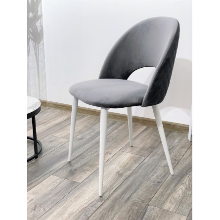 Стул MAX серый 27, велюр / белый каркас М-City