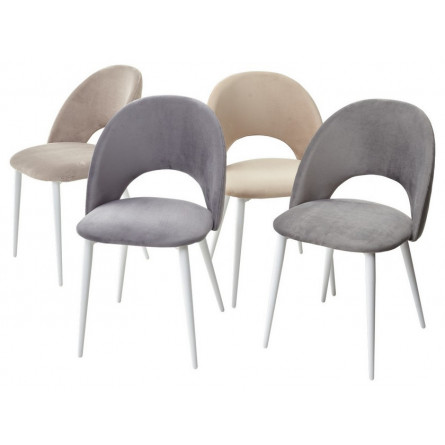 Стул MAX серый 27, велюр / белый каркас М-City