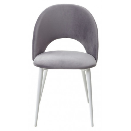 Стул MAX серый 27, велюр / белый каркас М-City