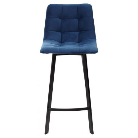 Полубарный стул CHILLI-QB SQUARE синий 29, велюр / черный каркас (H66cm) М-City
