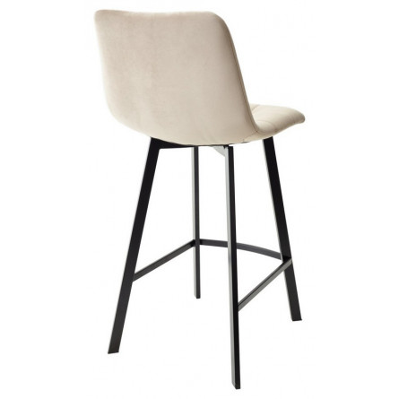 Полубарный стул CHILLI-QB SQUARE бежевый 5, велюр / черный каркас (H66cm) М-City