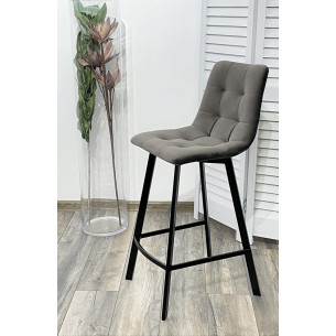 Полубарный стул CHILLI-QB SQUARE графит 14, велюр / черный каркас (H66cm) М-City