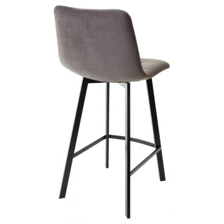 Полубарный стул CHILLI-QB SQUARE графит 14, велюр / черный каркас (H66cm) М-City