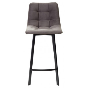 Полубарный стул CHILLI-QB SQUARE графит 14, велюр / черный каркас (H66cm) М-City