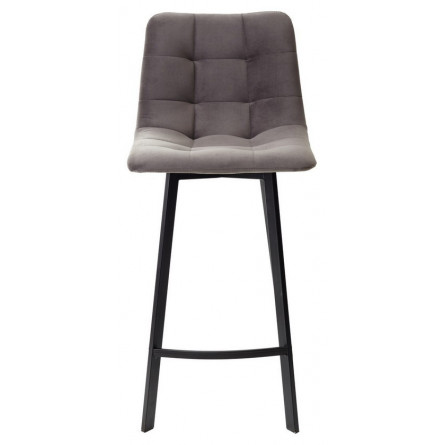 Полубарный стул CHILLI-QB SQUARE графит 14, велюр / черный каркас (H66cm) М-City