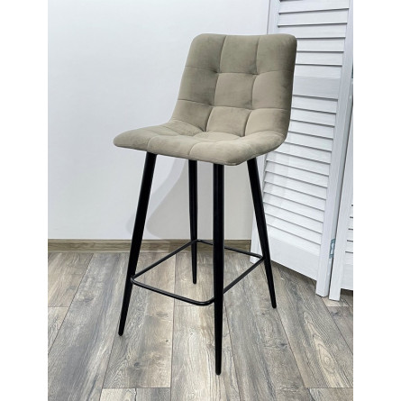 Полубарный стул CHILLI-QB латте 25, велюр / черный каркас (H66cm) М-City