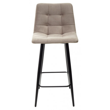 Полубарный стул CHILLI-QB латте 25, велюр / черный каркас (H66cm) М-City
