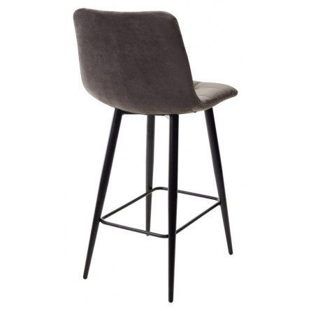 Полубарный стул CHILLI-QB графит 14, велюр / черный каркас (H66cm) М-City