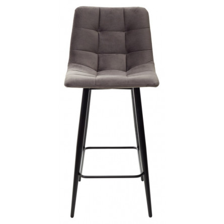 Полубарный стул CHILLI-QB графит 14, велюр / черный каркас (H66cm) М-City