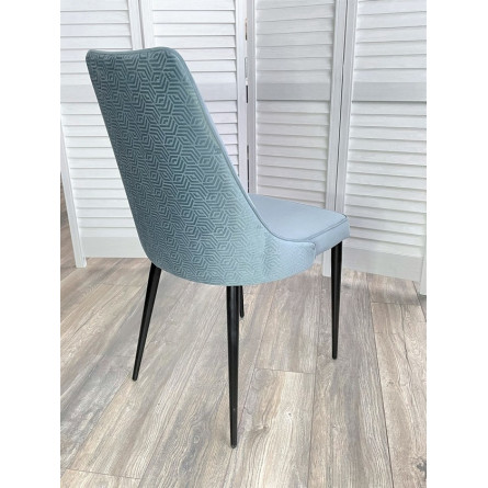 Стул NEPAL-P СЕРО-ГОЛУБОЙ ГЕКСАГОН, велюр 53/ 794/ черный каркас М-City