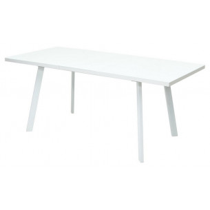 Стол ФИН 140 Белый, стекло/ Белый каркас М-City