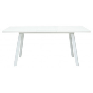 Стол ФИН 140 Белый, стекло/ Белый каркас М-City