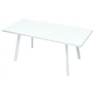 Стол ФИН 140 Белый, стекло/ Белый каркас М-City
