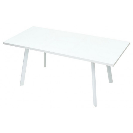 Стол ФИН 140 Белый, стекло/ Белый каркас М-City