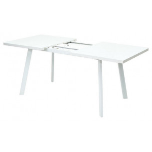 Стол ФИН 140 Белый, стекло/ Белый каркас М-City