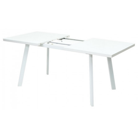 Стол ФИН 140 Белый, стекло/ Белый каркас М-City