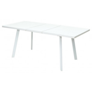 Стол ФИН 140 Белый, стекло/ Белый каркас М-City