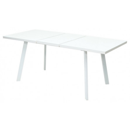 Стол ФИН 140 Белый, стекло/ Белый каркас М-City