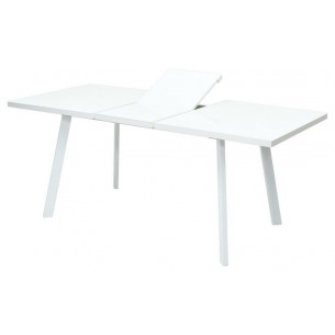 Стол ФИН 140 Белый, стекло/ Белый каркас М-City