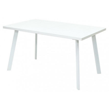 Стол ФИН 140 Белый, стекло/ Белый каркас М-City