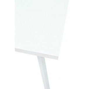 Стол ФИН 140 Белый, стекло/ Белый каркас М-City