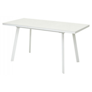 Стол ФИН 140 Латте, стекло/ Белый каркас М-City
