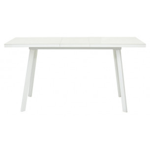 Стол ФИН 140 Латте, стекло/ Белый каркас М-City