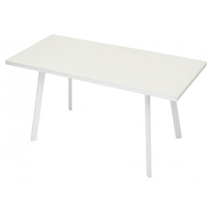 Стол ФИН 140 Латте, стекло/ Белый каркас М-City