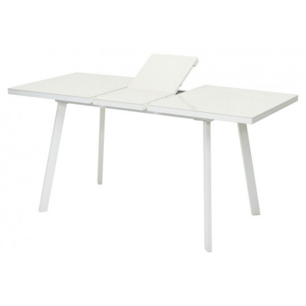 Стол ФИН 140 Латте, стекло/ Белый каркас М-City