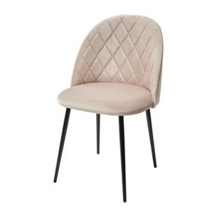 Стул НИРВАНА, цвет светло-бежевый B-02, велюр / черный каркас М-City