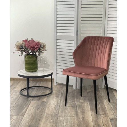 Стул SEATTLE-V РОЗОВЫЙ 15, велюр / черный каркас М-City