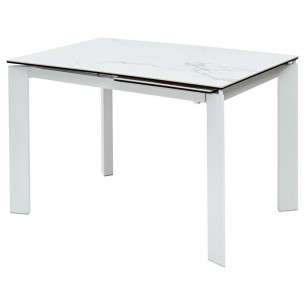 Стол CORNER 120 HIGH GLOSS STATUARIO керамика/ белый каркас М-City