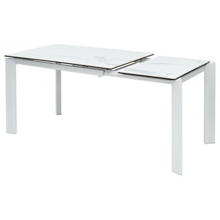 Стол CORNER 120 HIGH GLOSS STATUARIO керамика/ белый каркас М-City