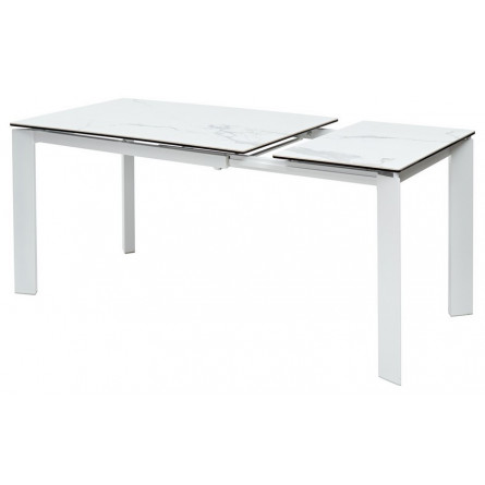 Стол CORNER 120 HIGH GLOSS STATUARIO керамика/ белый каркас М-City