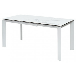 Стол CORNER 120 HIGH GLOSS STATUARIO керамика/ белый каркас М-City