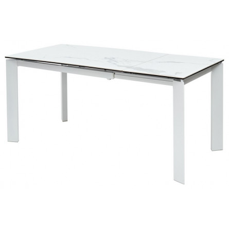 Стол CORNER 120 HIGH GLOSS STATUARIO керамика/ белый каркас М-City