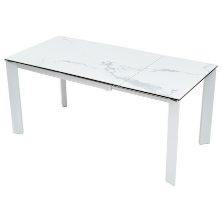 Стол CORNER 120 HIGH GLOSS STATUARIO керамика/ белый каркас М-City
